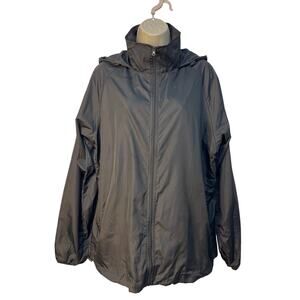 Spmor‎ Women’s Waterproof Light Hooded Full Zip Jacket Color Black Size XXL